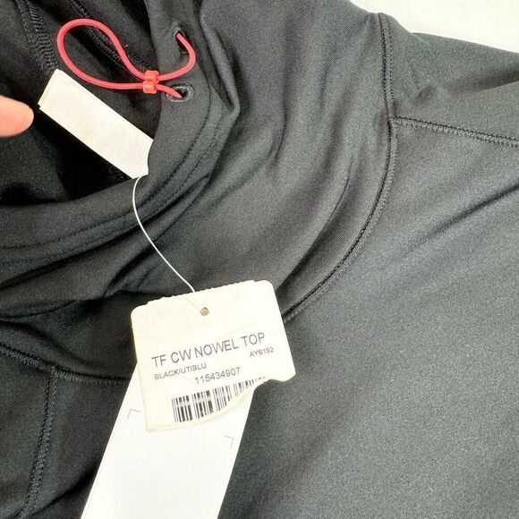 Adidas Jacket womens XL Black Solid Long-Sleeve Pullover Hoodie NWT Techfit - Picture 3 of 12